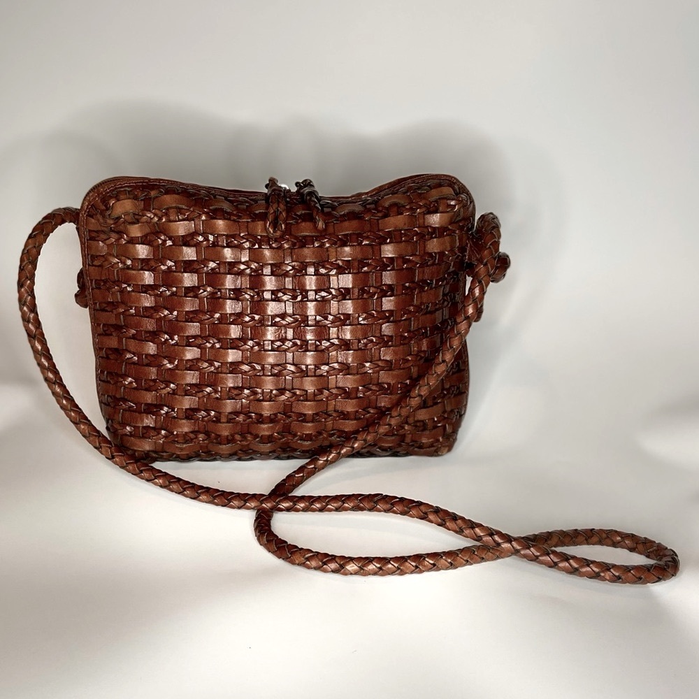 Vintage Genuine Leather Woven Shoulder Bag. From Dillards.